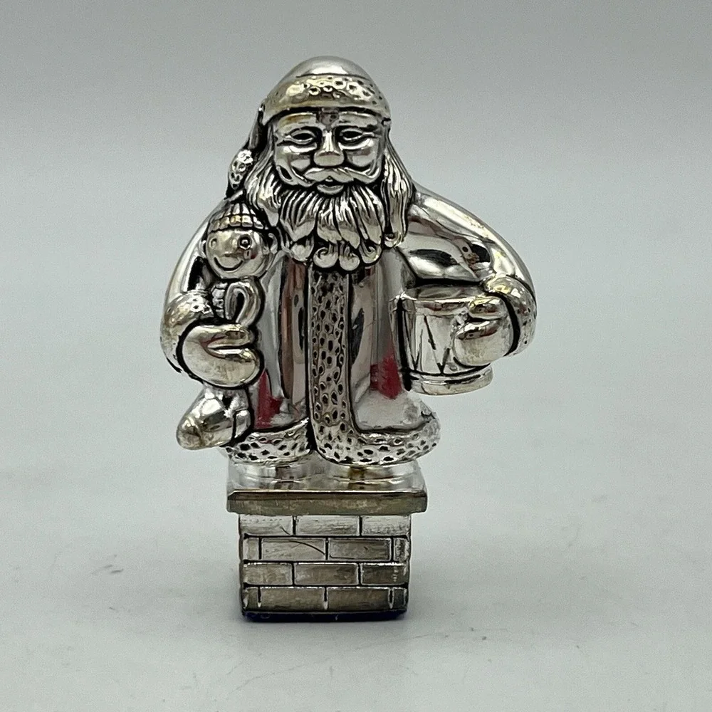 12 Silverplate‎ Table Place Card Holders Santa Wallace Silversmith Christmas 3